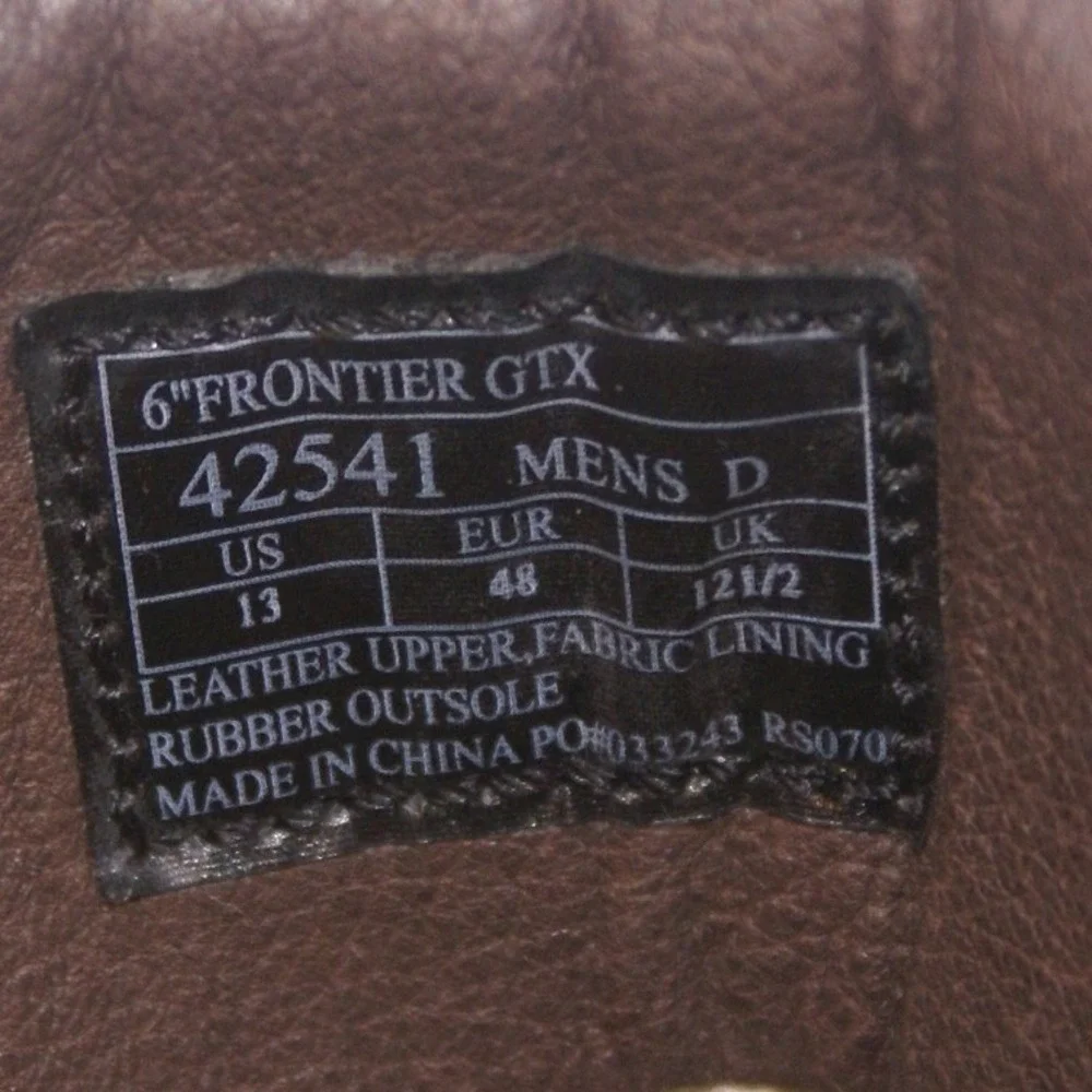 Danner Frontier‎ GTX 42541 Mens 13 D Brown Leather 6in Waterproof Hiking Boots